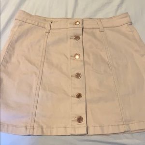 Light pink stretchy pink button up skirt